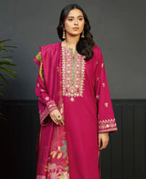 COCO HIT 3 PIECE EMBROIDERED DHANAK WOOL